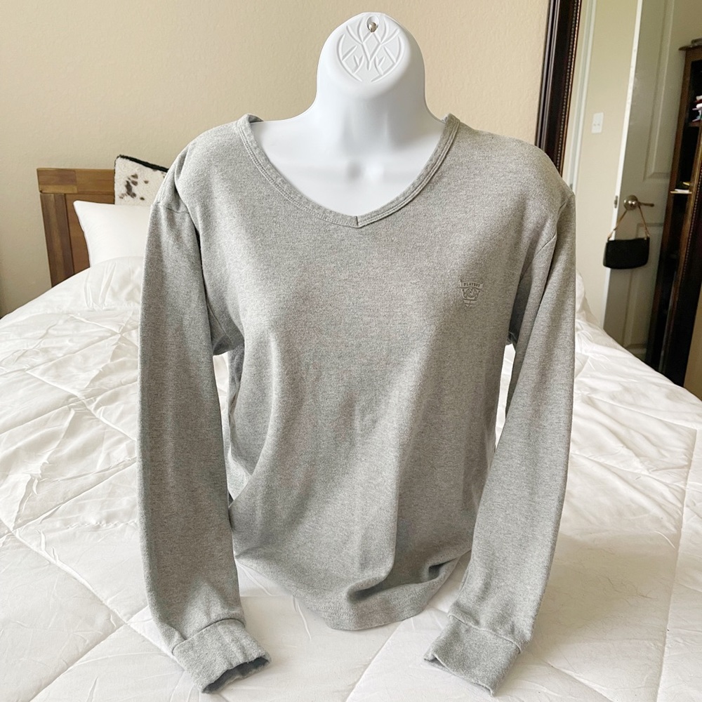 Gorgeous And Vintage Grey PlayBoy Long Sleeve Top 🐰